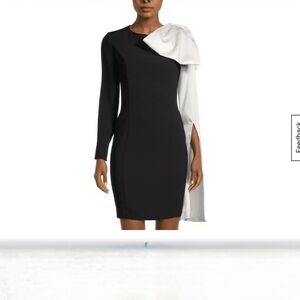 Elegant One Shoulder Black and White Dress